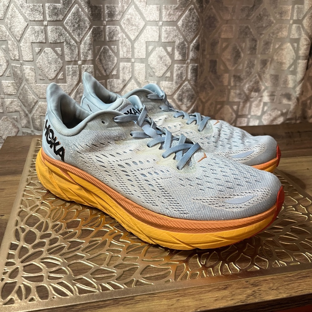 Hoka Blue and Orange Running Shoes